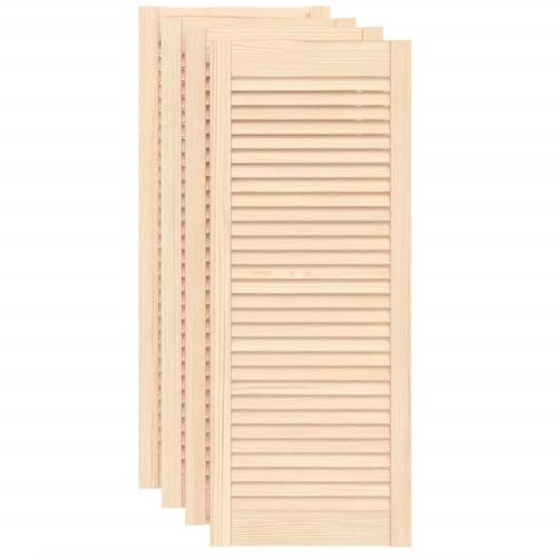 vidaXL Schranktür 4 Stk., Holztür Lamellen-Design, Lamellentür für Kleiderschrank Möbelfronten, Möbeltür Lamellentüren, Massivholz Kiefer