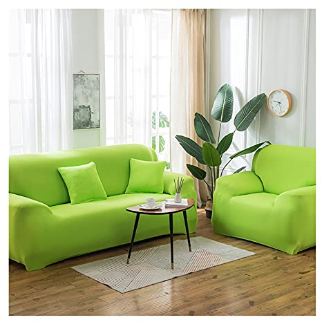 Daesar Überzug für Sofa Elastisch 3 Sitzer, Sofabezug Eckcouch Wasserdicht Hellgrün Sofaüberwurf Ecksofa 235-300 Polyester