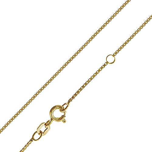 trendor Feine Venezianer Kette Gold auf 925 Silber 0,9 mm 38 bis 50 cm | zeitloser Halsschmuck für Damen, goldplattierte Kette, schöne Geschenkidee