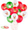 24 Stück Weihnachten Luftballons 12 Zoll Merry Christmas Ballons Rot Grün Weiß Weihnachtsballons Latex Weihnachtsfeier Party Deko mit 2 Bänder Weihnachtsdeko (B)