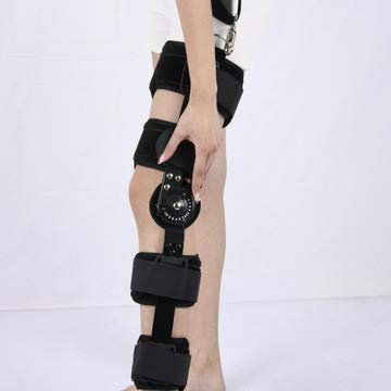 Ortesis de rodilla con bisagra Rodillera ortopédica articulada, estabilizador de férula ajustable, rodillera envuelta después de la cirugía de esguince, extensión de la rodillera, soporte articulado
