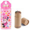 OM SUPPLIES Botella de agua cuadrada reutilizable con asa integrada para un fácil transporte para el almuerzo escolar para niños, 510 ml, plástico sin BPA (Minnie)