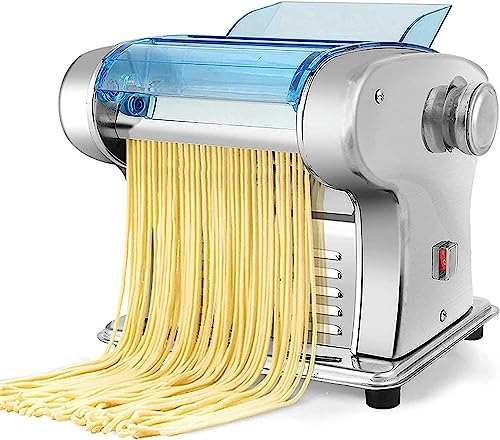 Máquina para Hacer Pasta Máquina para Hacer Pasta eléctrica, máquina para Hacer Pasta, máquina para Hacer Fideos, máquina para prensar Rodillos de Pasta de Acero Inoxidable, Herramienta de Cocina de