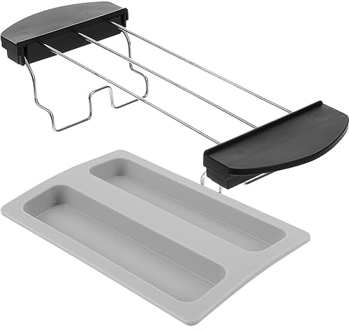 Toast Rack Edelstahl Toastständer für Toaster :Faltbarer Toaster Warming Rack mit Griff, Toastergrill und Staubschutzzubehör Ersatz Brot Toast ständer Warming Ständer
