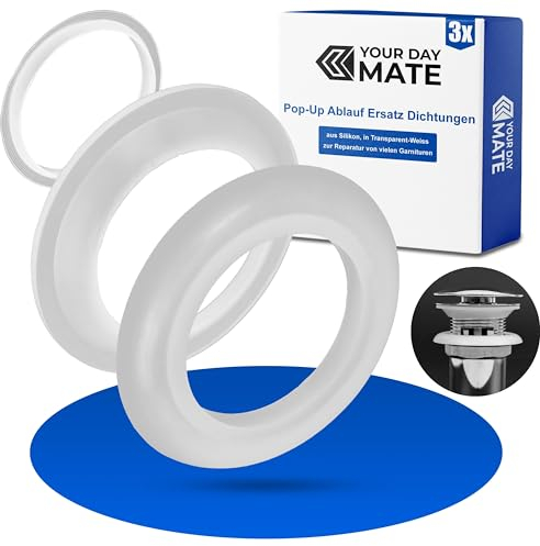 Juego de juntas de repuesto para juego de desagüe pop-up, 3 pzs, juntas de estanqueidad de silicona, juntas de cierre pop-up de reparación, junta labial para juego de desagüe, juego de juntas push-up