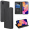 Vauki Coque Cuir pour Samsung Galaxy A10 6.2 avec 1 Verre Trempé Etui à Rabat en PU Porte-Cartes Portefeuille Support Flip Housse Magnétique Antichoc Anti-Rayures Case,Noir