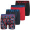 New Balance Boys' 3.5 Underwear, Performance Boxer Brief Trunk (4 Pack), Team Red Thunderbolt Camo/Blue Graphite/Team Red/Black, X-Small