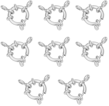 UNICRAFTALE 8 Stk 12.5mm Federring Verschlüsse Edelstahl Federverschlüsse Runde Verschlüsse Für Halsketten Armbänder Geschlossene Ringverschlüsse Verbinderzubehör Für DIY Schmuckherstellung