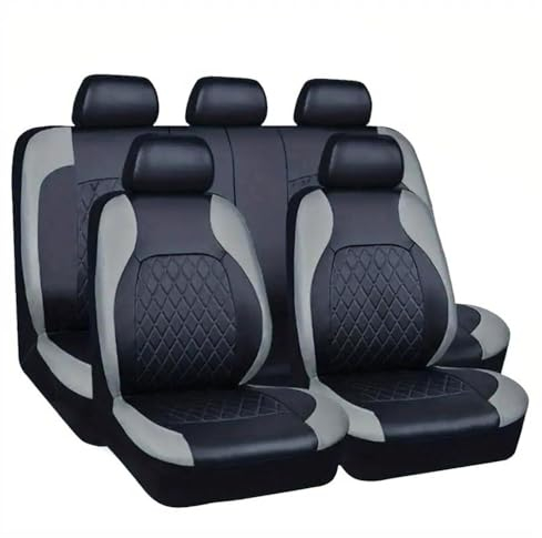 Universal Autositzbezüge für SEAT Arona KJ/Tarraco KN/Ateca 5F / MII 5-Door/MII 3-Door, Wasserdicht Schmutzabweisend Komfortabel Hautfreundliche Textur Sitzbezug,Grey