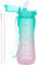 OLDLEY 750ml/25oz Water Bottles with Straw BPA Free Tritan Water Bottles for Gym School Sports Travel Leakproof Time Markings Drink Bottles Hydrate for Adult Kids Women Men(Green Pink)