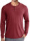 COOFANDY Henley Shirts Long Sleeve Men Grandad T-Shirt Casual Mens Button Tops Basic Winter for Men Red Wine XXL