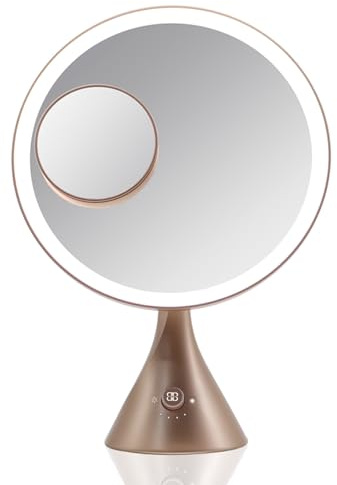 Beautifect Glow Mirror - Schminkspiegel mit Beleuchtung, 3 Farbumgebungen, fortschrittliche CRI 95+ Technologie - Gold