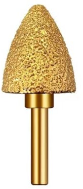 MiJunHD Diamond Brazed Grinding Head 25mm Round Type,6mm Round Handle Coarse Grit Polish Burr Drill Bit for Wood Stone Carving, Metal Sanding, Stainless Steel Deburring, Ceramics Trimming (1Piece)