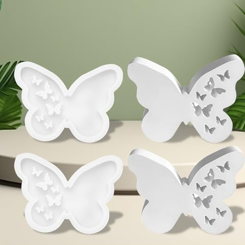 2 Stück Silikonform Schmetterling, Schmetterling Gipsform zum Gießen Schmetterling Form Silikon Giessform Formen Neue Ideen Gießform DIY Kombination von Kerzen Aromasteinen Seife Gips Handwerk
