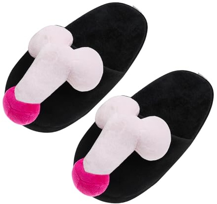 WERNZATT-Witzige Hausschuhe Für Frauen Männer Gag Modellierung Weichen Plüsch Anti-Rutsch-Hausschuhe Valentinstag Hausschuhe Paar Schuhe (Pink 1, ONE SIZE)