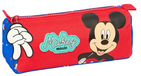 Safta Mickey Mouse Good Day - Portatodo con Cremallera y Compartimiento, Estuche Infantil, Estuche Niño, Ideal para Niños en Edad Escolar, Cómodo y Versátil, Calidad y Resistencia, 21x7x8 cm