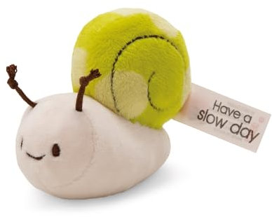 NICI Kuscheltier Schnecke 12cm mit Botschaft Have a Slow Day - grün - Stofftier aus weichem Plüsch, niedliches Plüschtier zum Kuscheln und Spielen, für Kinder & Erwachsene | 61638