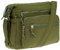 Christian Wippermann Nylon Umhängetasche Damen Groß - Mittelgroß mit Zwei Hauptfächern - Verstellbarer Trageriemen bis 150 cm - Reißverschlussfächer - Tasche mit Vielen Fächern - 30x26x12 cm Olive