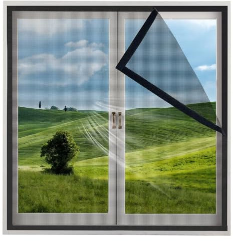 Camper Zanzariera a Rullo 115x135cm Nero Zanzariere per finestre zanzariera Finestra Scorrevole Tenda Porta