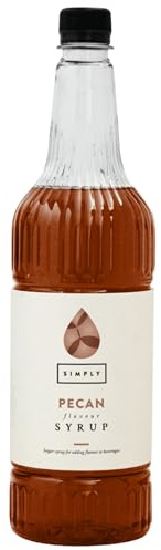 SIMPLY Pecan Syrup (1 Litre) | Vegan, Halal & Nut Free Flavoured Syrup for Coffee, Hot Chocolate, Cocktails & Baking