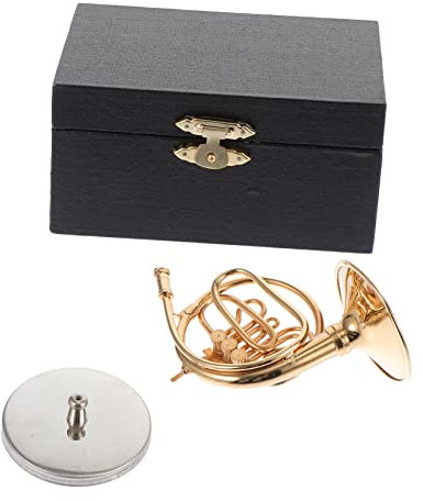 BESTOYARD 1 Stück Hornmodell Ornamente Mini-Horn-Modell Kupfervergoldetes Horn Horninstrumentenschmuck Miniaturhorn Desktop-Horn Schmücken Wohnkultur Golden Karat Vergoldetes Kupfer