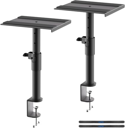 suptek Lautsprecher Wandhalterung Universale Soundbar Wandhalterung für Computer- und Regallautsprecher, 2er-Pack, Max. 23KG, Schwarz, SDM001GB