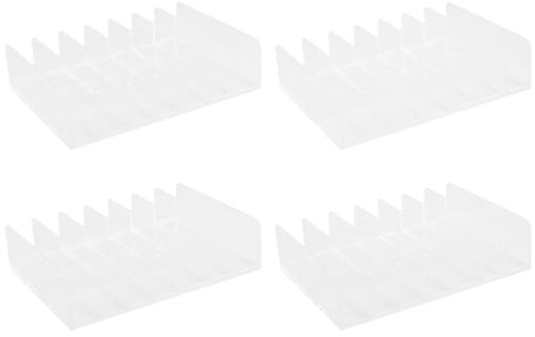 iubfegt 4 Pcs Clear Acrylic CD Holder with Tackable CD DVD Display Rack CD Storage Rack Organizer Stand CD Tray Holds 17 X 12.5 X 4cm