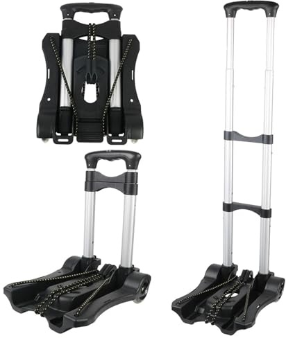 Faltbarer Gepäckwagen, tragbarer Handwagen, robuste Zweiradkarre für Zuhause, Reisen, Einkaufen, Camping, Festivals, Garten und Paletten