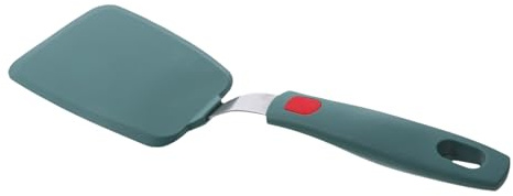 CIYODO Heat Resistant Silicone Wok Spatula Flexible Thin Edge Cooking Flipper for Nonstick Pans Large Dark Green Turner for Pancakes Eggs Fish Kitchen Use