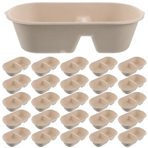 TOYANDONA Lot de 50 Gamelles Jetables Doubles pour Petits Animaux 1000 ML en Plastique Léger pour Cage et Voyage Gamelle d'eau et Nourriture Pratique pour Chiens et Chats