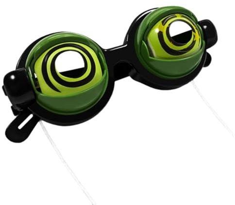 Googly Eye Glasses - Lustige Brille in Form eines Okularballons, vibrierende Cosplay-Brille, optischer Rahmen für Rollenspiele, lustiges Zubehör für Gafass-Kostüm für Kinder, Erwachsene,, grün