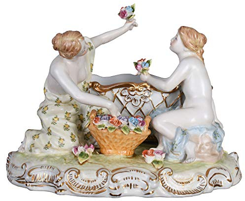 Antik Schale Porzellanschale Figuren Jardiniere Dekoschale Barock Porzellanfigur Wohnzimmer oap074 Palazzo Exclusiv