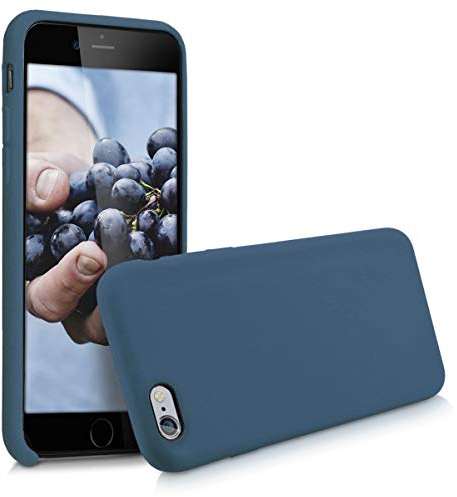 kwmobile Hülle kompatibel mit Apple iPhone 6 / 6S Hülle - Silikon Handy Case - Handyhülle weiche Oberfläche - kabelloses Laden - Dunkelblau