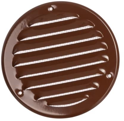 Ø 100mm Rejilla de Ventilación con Mosquitera - Rejillas de Aireación Metálicas - Acero, Marrón