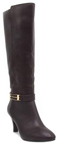 London Fog Damen-Stiefel mit Absatz, Braun, 42 EU