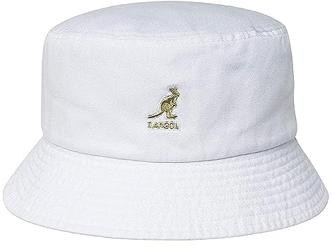 Kangol Herren Washed Bucket Baskenmütze, weiß, XL
