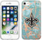 Prime Brands Group Cell Phone Case For Apple iPhone 8/7/6S Nfl Licensed New Orleans Saints, Teal And Rose Gold Marble