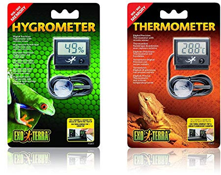 Exo Terra LED Thermometer and Hygrometer Bundle for Reptile Terrariums