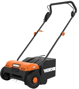 WORX WG850 12 Amp 14 Inch Corded Electric Dethatcher, Black