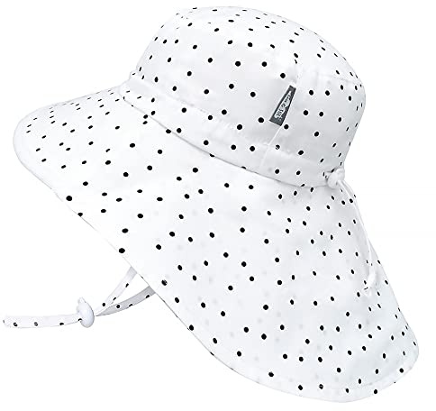 Jan & Jul Sommer Kinder Sonnenschutz Badehut 100% Baumwolle (XL: 6-12 Jahre, Punkte)