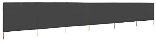 Goliraya 6-teiliges Windschutzgewebe Sonnenschutz Sichtschutz Zaunblende Paravent für Strand, Windschutz, Strandhaus, Windschutz, für Camping, Garten 800 x 120 cm Anthrazit