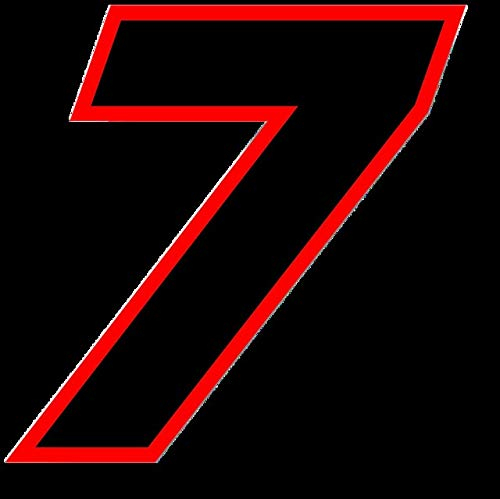 HHF Aufkleber Vinyl-Aufkleber Aufkleber Schwarz (Red Umriss) Quare Font Rennen Nummer Racing Nummer-Aufkleber for Auto-Motor Bike (Color Name : FTC 717 Colorful 7, Größe : Height 60mm)