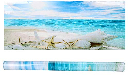 Póster de Fondo para pecera, Adhesivo Decorativo para Acuario, Pinturas de Estrellas de mar, PVC Impermeable de Alta Transparencia para pecera Aquaridum(61 * 30cm)