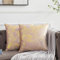 OMMATO Kissenbezug 60x60 cm Samt Gold Blätter Kissenbezüge Dekorative Kissenhülle Dekokissen für Sofa Schlafzimmer Wohnzimmer Erröten Rosa 2er Set