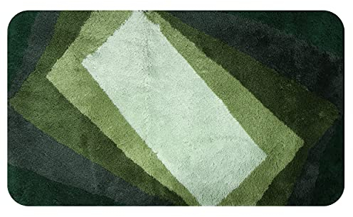 Spirella Badteppich Badematte Duschvorleger Hochflor | flauschig | rutschhemmend | geeignet für Fußbodenheizung | 70x120 cm | Grün