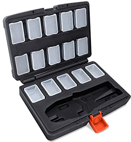 Wirefy Aufbewahrungsbehälter für 8,7 (22cm) Crimpzange und Wechselbacken - 15 Plätze für einzelne Aufsätze