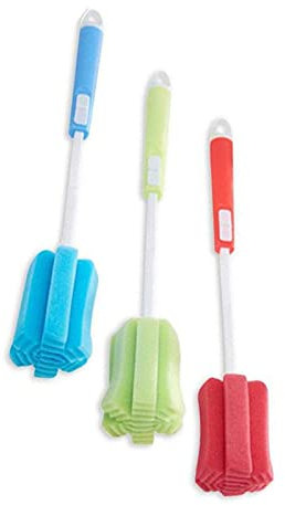 Justierbare Weiche Schwamm Flaschen Reinigungsbrste Mit Langem Plastikgriff 3pcs