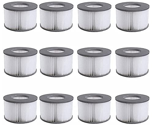Mscomft Mspa Filterkartusche für Filter,mspa Filter kompatibel mit MSpa Modelle ab 2020,Wasserfilter für heiße U-Boote und Spa,Filter für mspa für aufblasbare Pools (12 Stück)