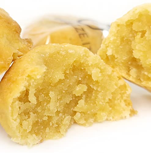 RAREZZE Low Sugar - Pâtisseries de pâte d'amande sicilienne a l'orange, FAIBLE EN SUCRE dans un jolie boîte à biscuits décorée (gr.400). RAREZZE: petit gâteaux sicilien, pâtisserie artisanale