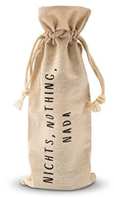 Flaschenbeutel „Nichts, Nothing, Nada“ – Vanilalu Geschenkbeutel für Weinflasche, Bierflasche oder Geldgeschenk – witzige Geschenkidee für alle, die sich nichts wünschen